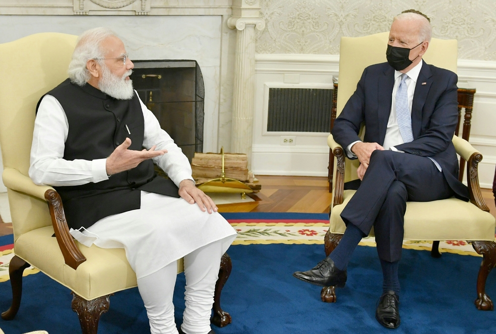 Joe Biden with Prime Minister of India Narendra Modi